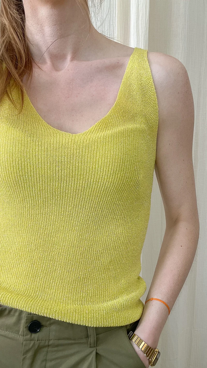 Top Lou - Débardeur paillettes maille lurex brillant