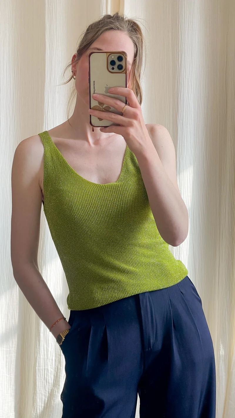 Top Lou - Débardeur paillettes maille lurex brillant
