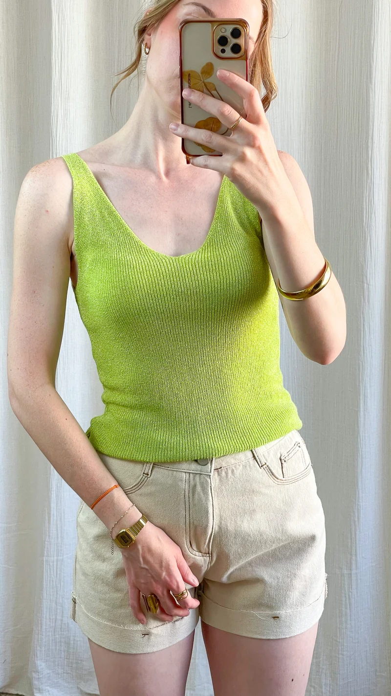 Top Lou - Débardeur paillettes maille lurex brillant