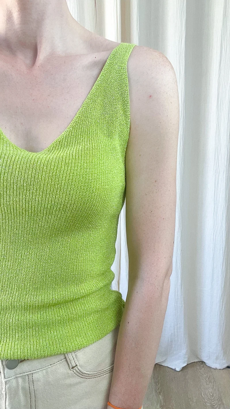 Top Lou - Débardeur paillettes maille lurex brillant