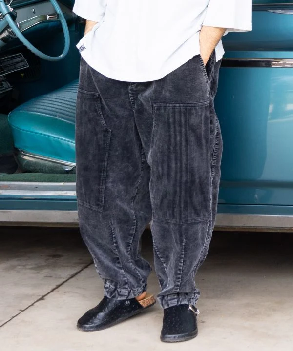 Pantalon en velours côtelé patchwork