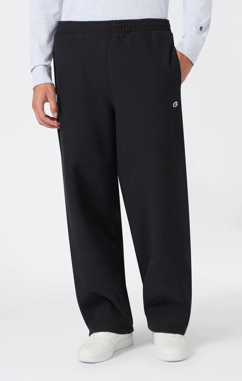 Men’s Reverse Weave Wide Leg Trousers with Brushed Interior
