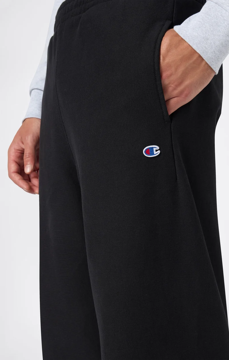 Men’s Reverse Weave Wide Leg Trousers with Brushed Interior
