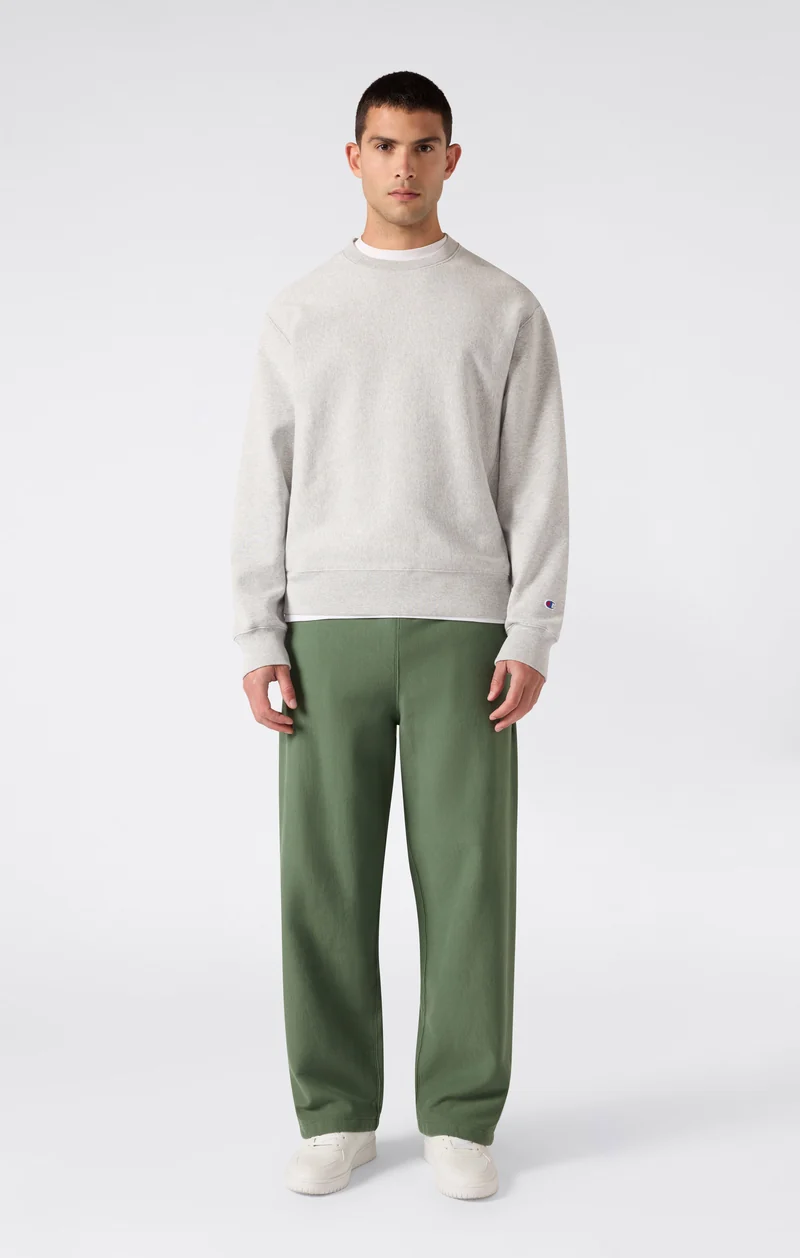 Men’s Reverse Weave Wide Leg Trousers with Brushed Interior