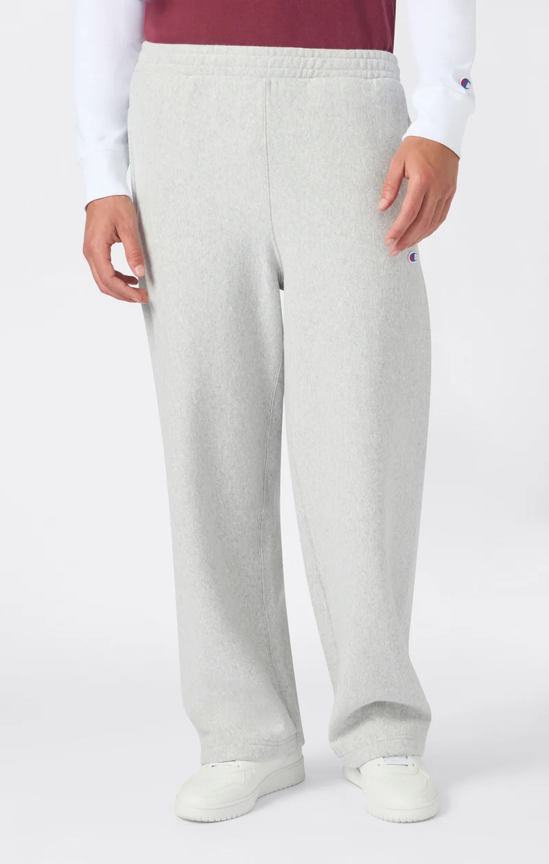 Men’s Reverse Weave Wide Leg Trousers with Brushed Interior