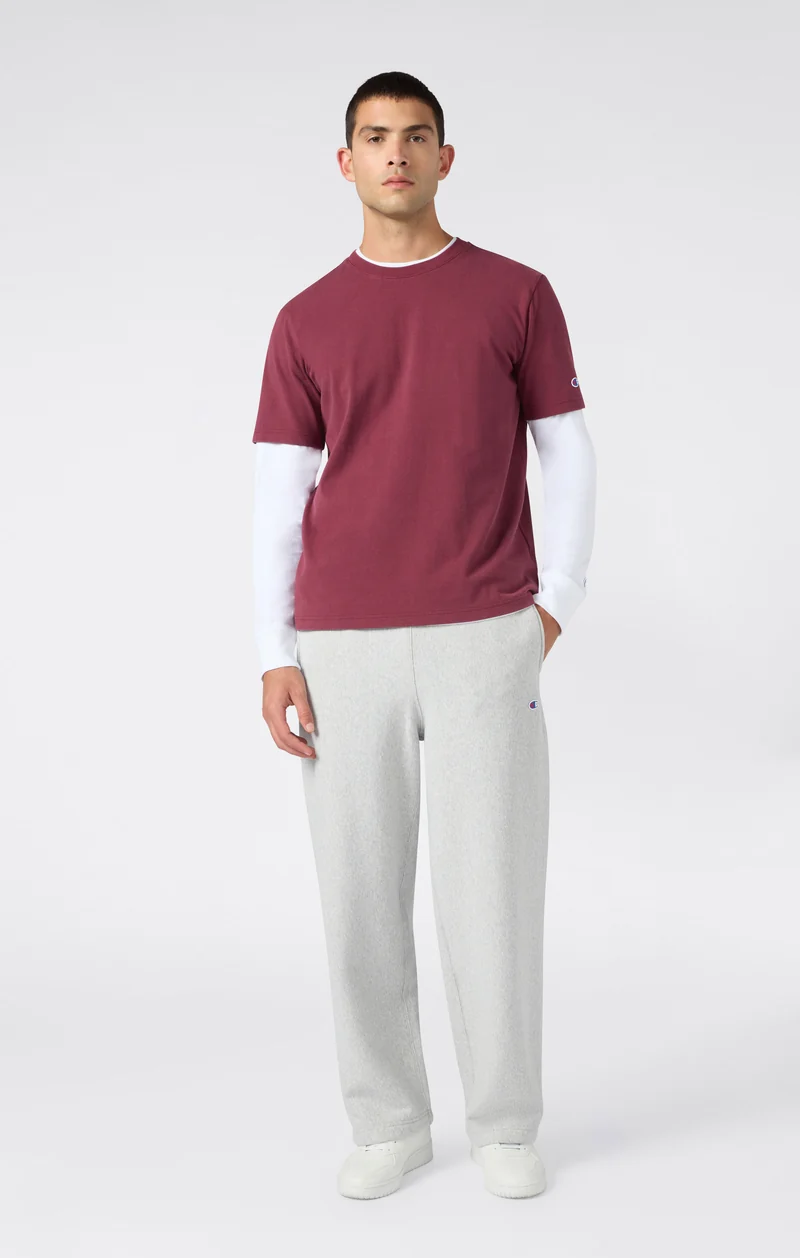 Men’s Reverse Weave Wide Leg Trousers with Brushed Interior
