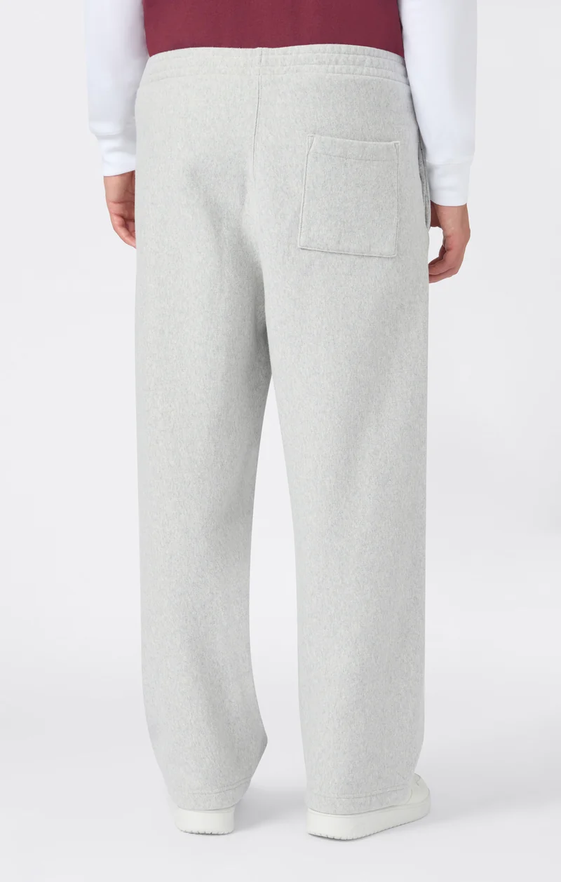 Men’s Reverse Weave Wide Leg Trousers with Brushed Interior