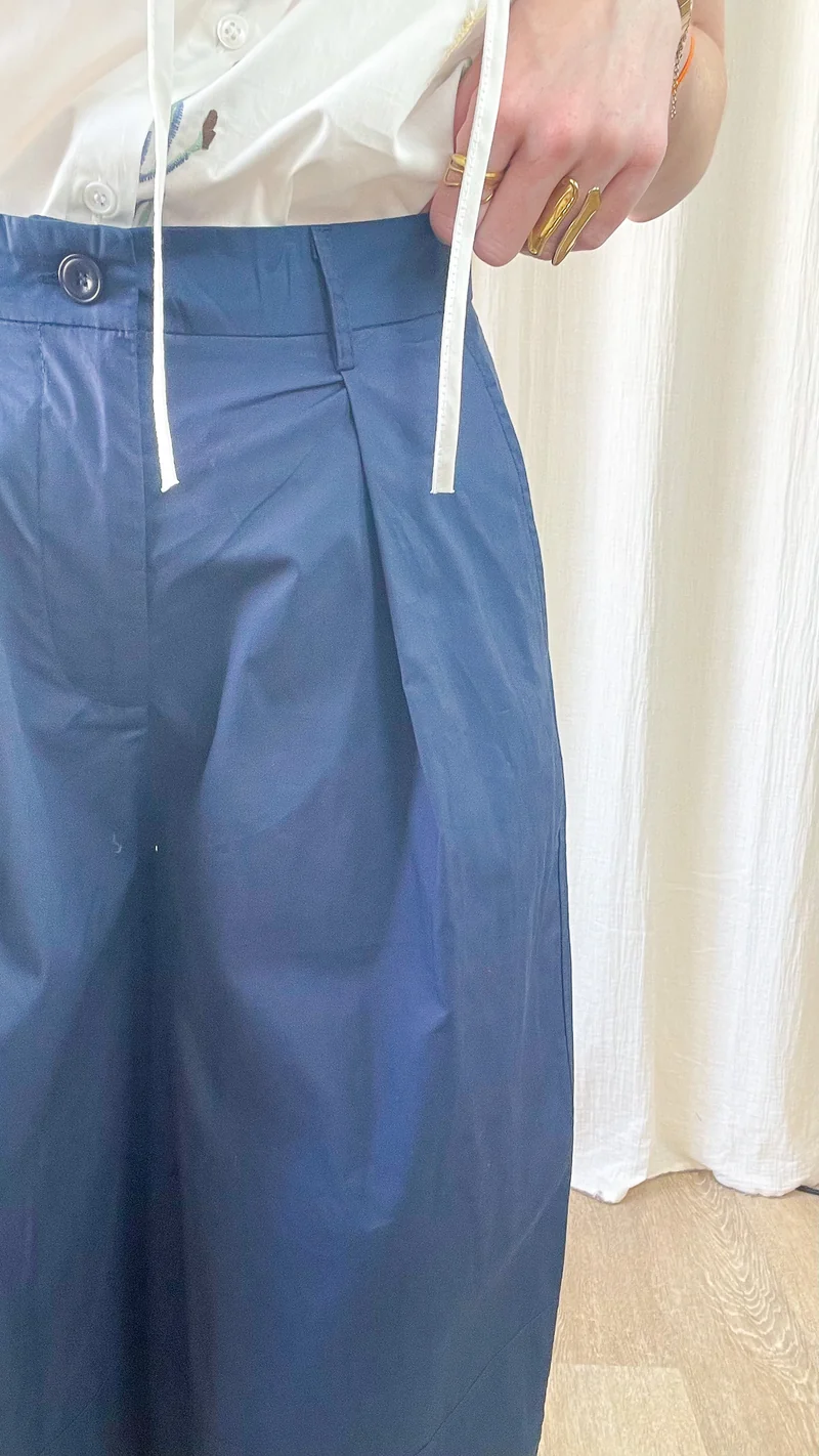 Pantalon Lison - Pantalon ballon rouge taille haute plissé