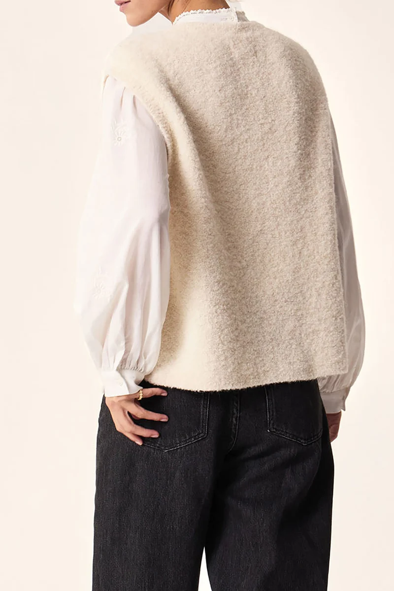 Gilet sans manches Achille Ecru