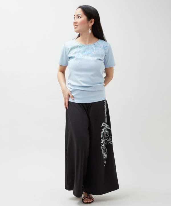 Pantalon large à motif hawaïen