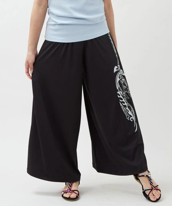 Pantalon large à motif hawaïen