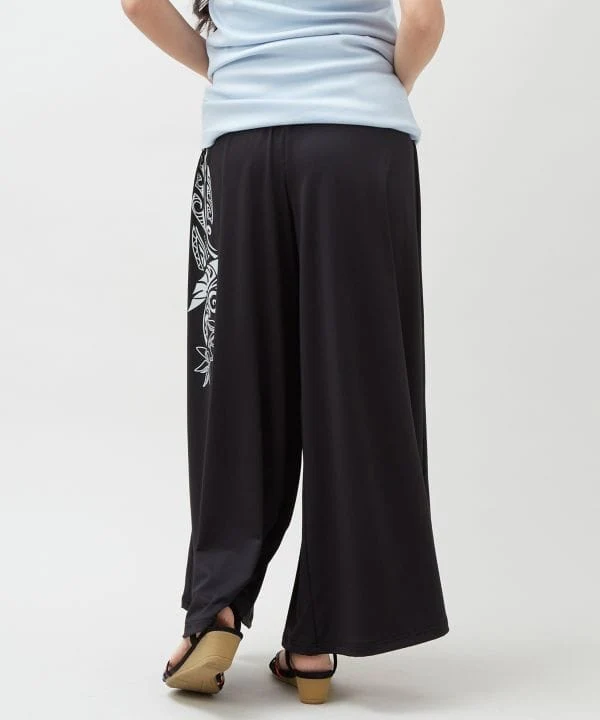 Pantalon large à motif hawaïen