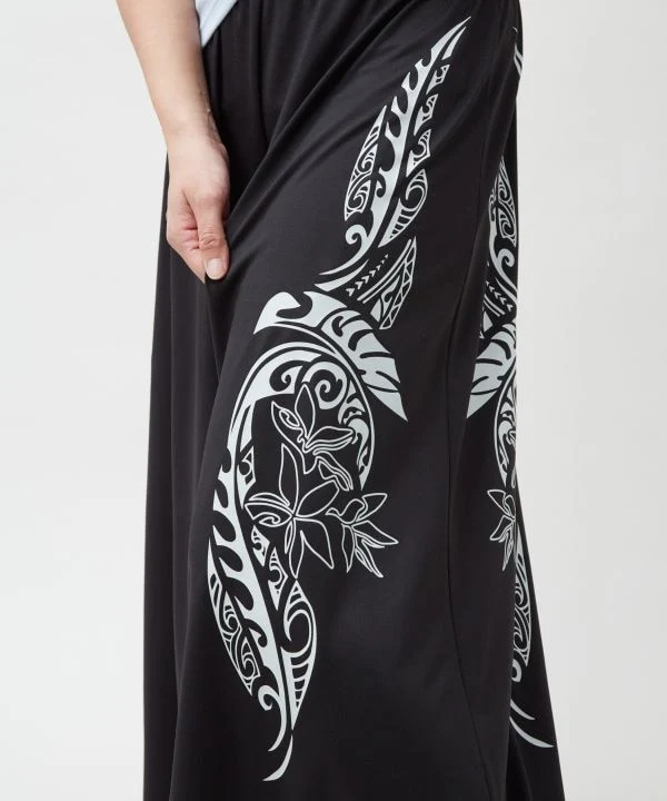Pantalon large à motif hawaïen