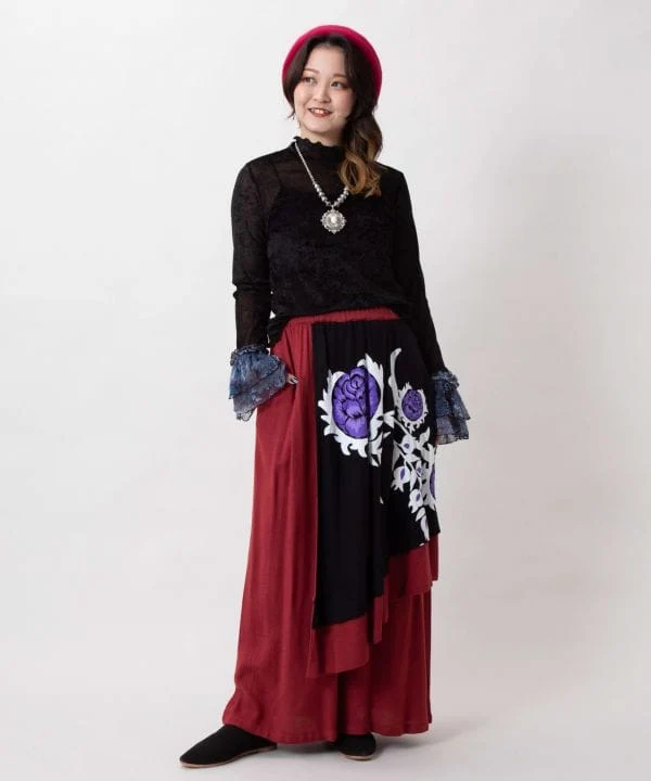 Pantalon asymétrique à fleurs Suzani