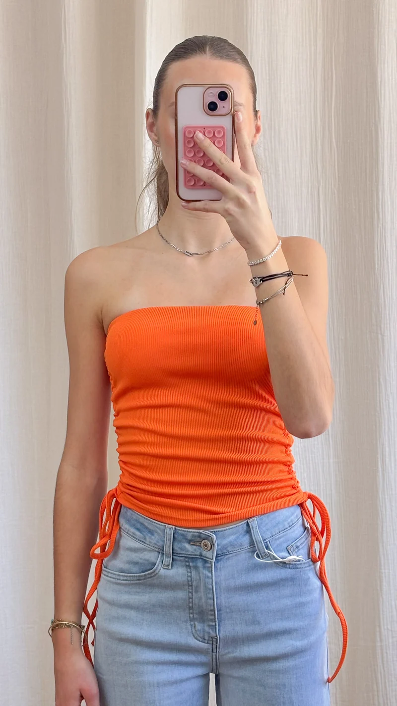 Top Lana – Top bandeau côtelé ajustable