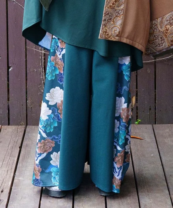 Pantalon évasé fusion asiatique