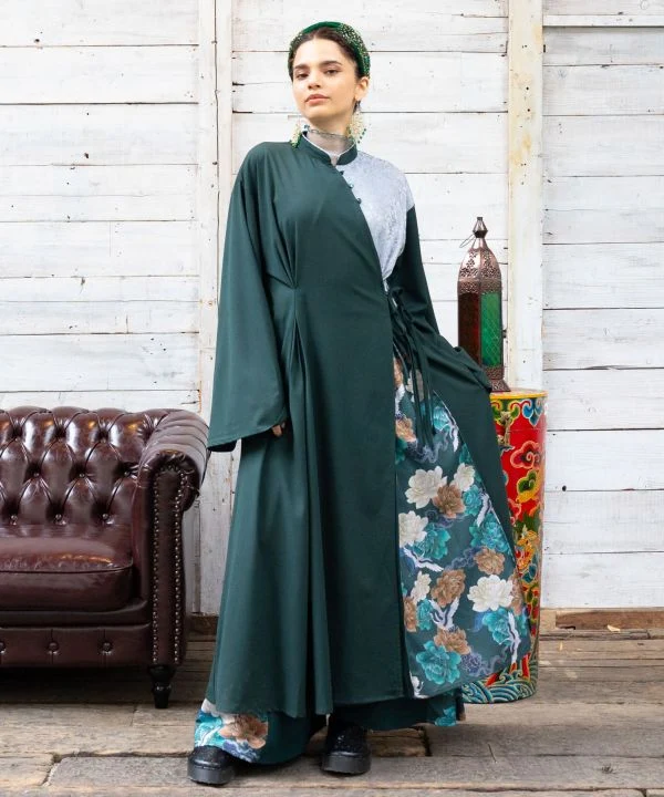 Pantalon évasé fusion asiatique