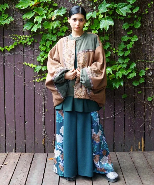 Pantalon évasé fusion asiatique