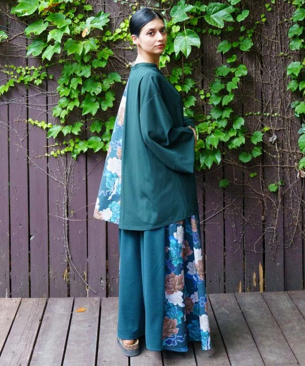 Pantalon évasé fusion asiatique