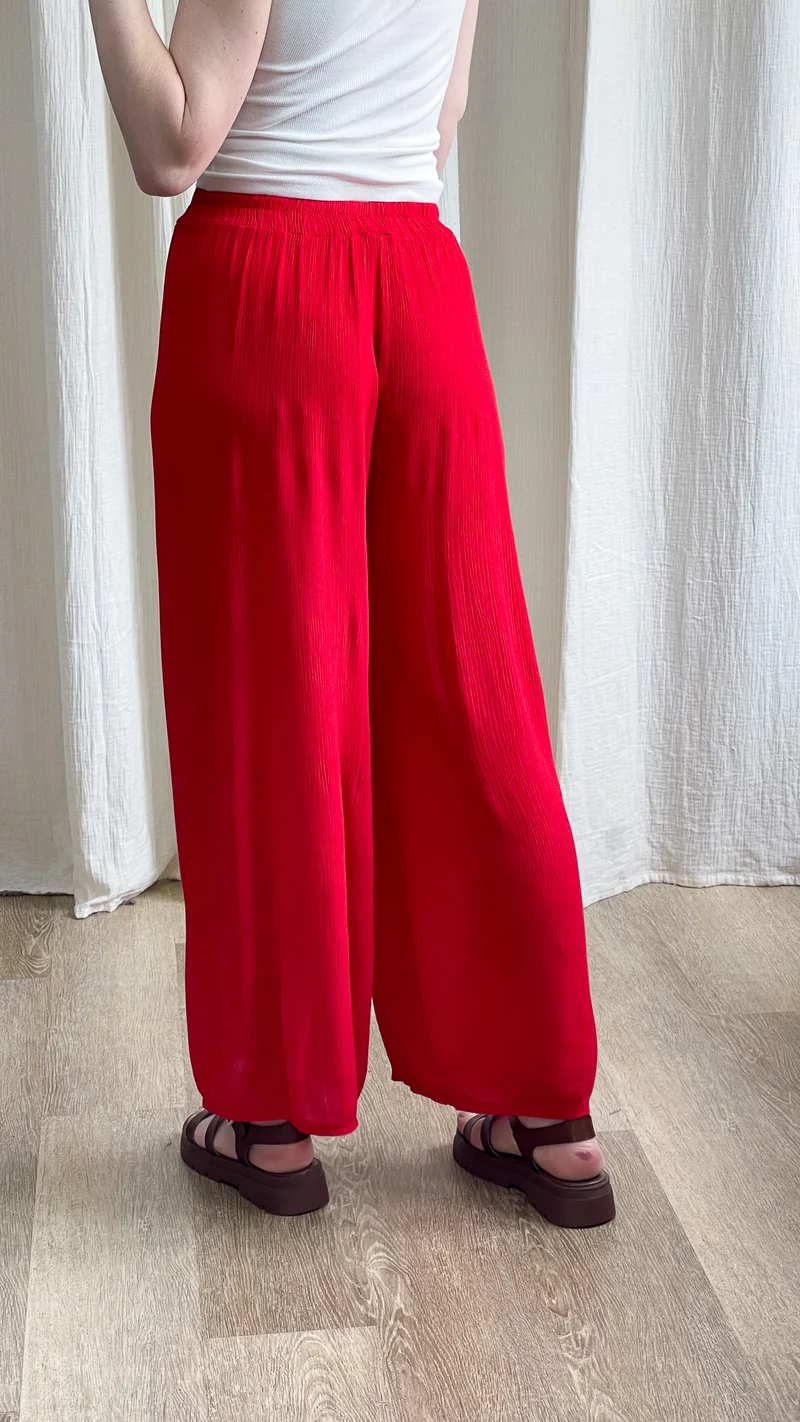 Pantalon Alice - Pantalon en viscose fluide large taille élastique