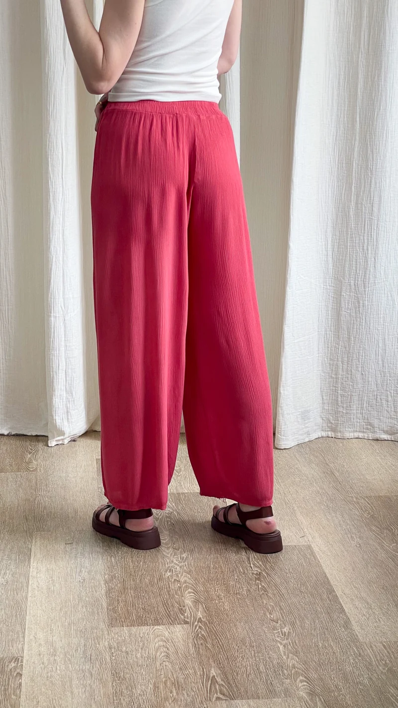 Pantalon Alice - Pantalon en viscose fluide large taille élastique