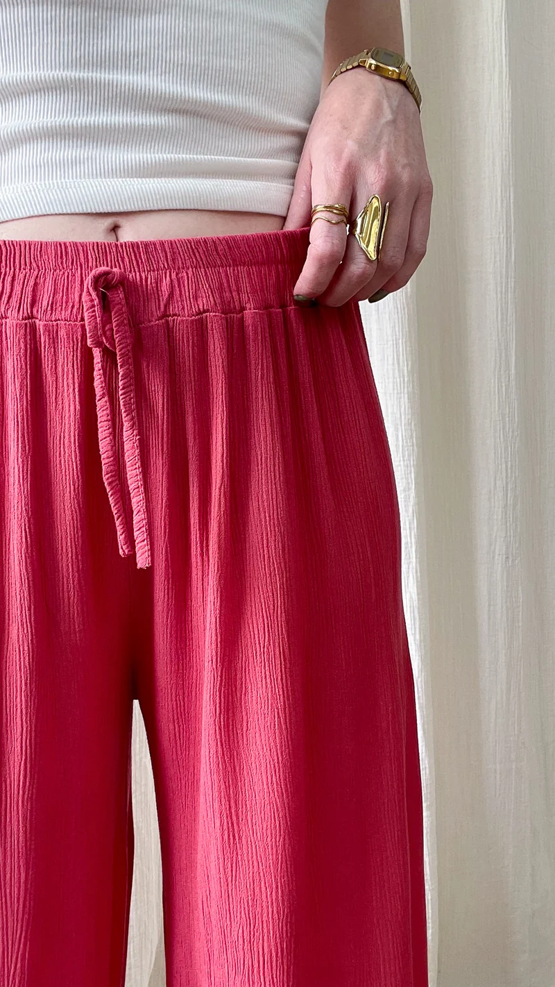 Pantalon Alice - Pantalon en viscose fluide large taille élastique