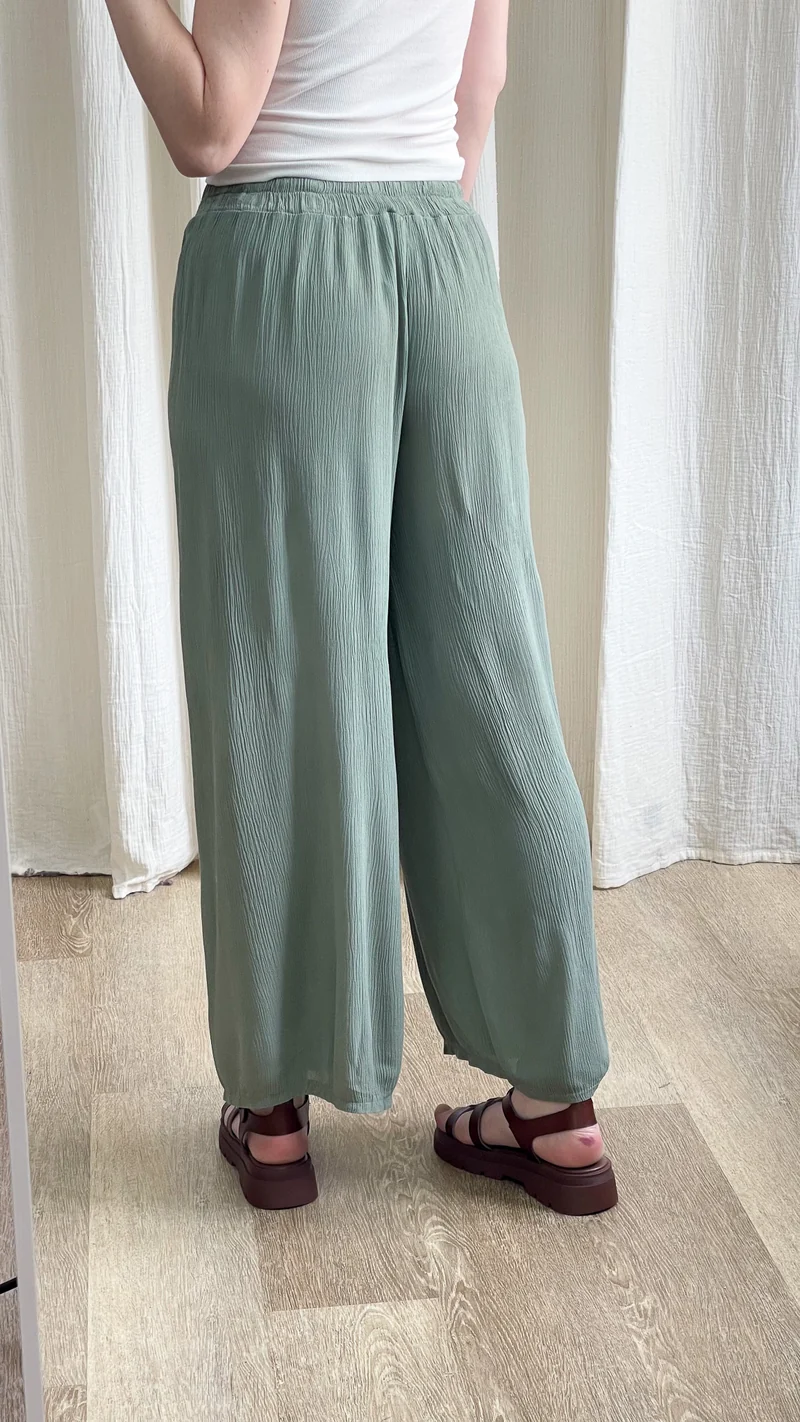 Pantalon Alice - Pantalon en viscose fluide large taille élastique