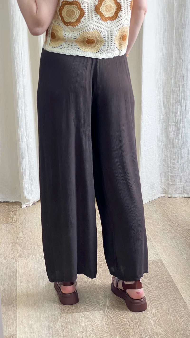 Pantalon Alice - Pantalon en viscose fluide large taille élastique