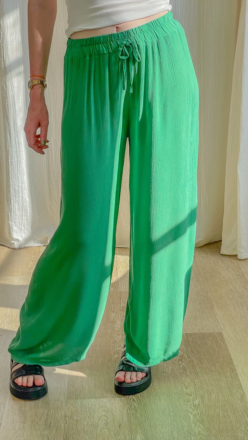 Pantalon Alice - Pantalon en viscose fluide large taille élastique