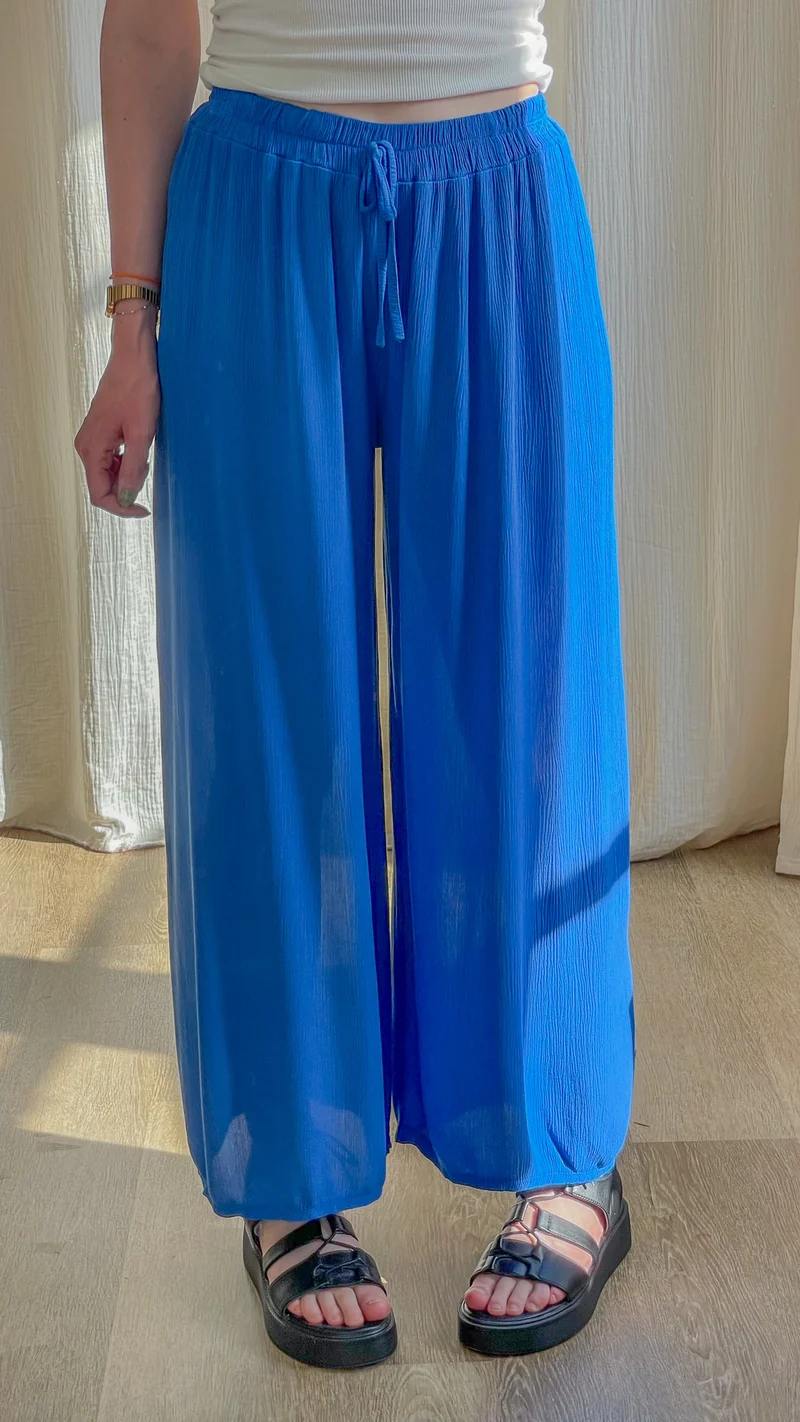 Pantalon Alice - Pantalon en viscose fluide large taille élastique