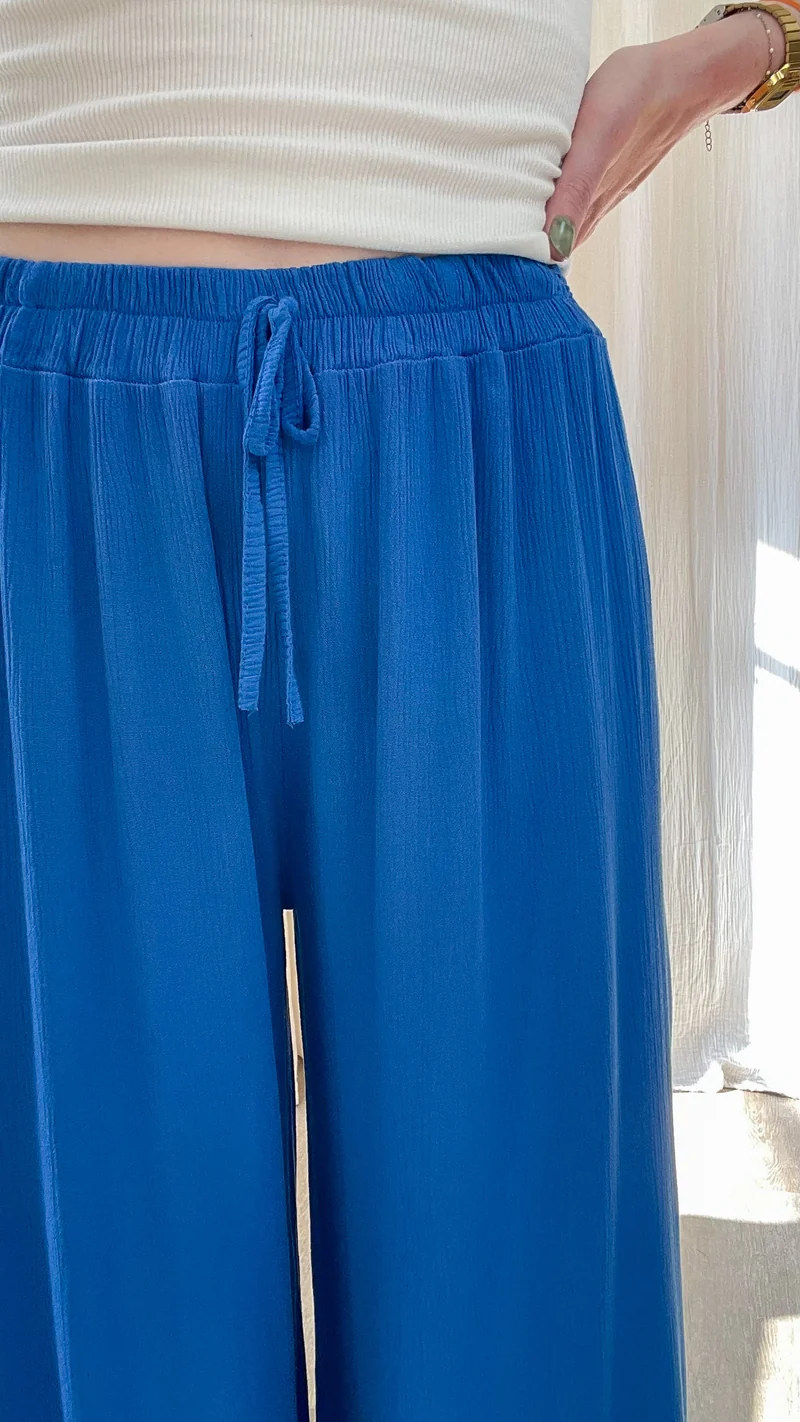 Pantalon Alice - Pantalon en viscose fluide large taille élastique