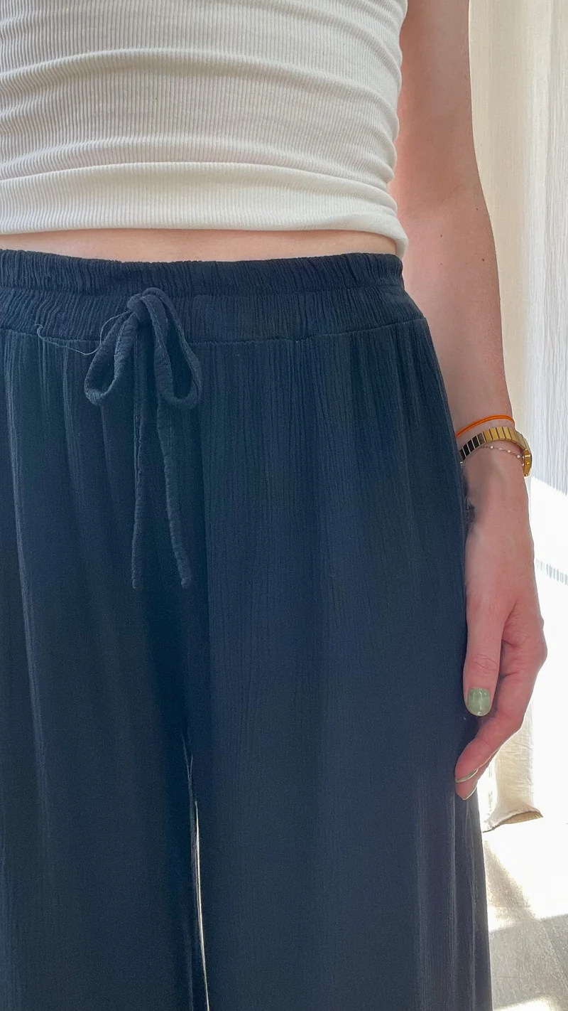 Pantalon Alice - Pantalon en viscose fluide large taille élastique