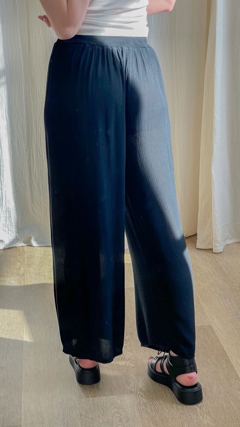 Pantalon Alice - Pantalon en viscose fluide large taille élastique