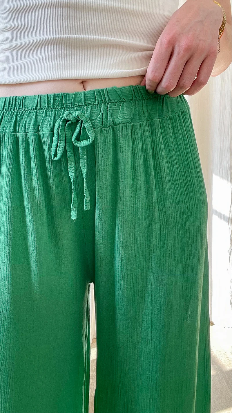 Pantalon Alice - Pantalon en viscose fluide large taille élastique