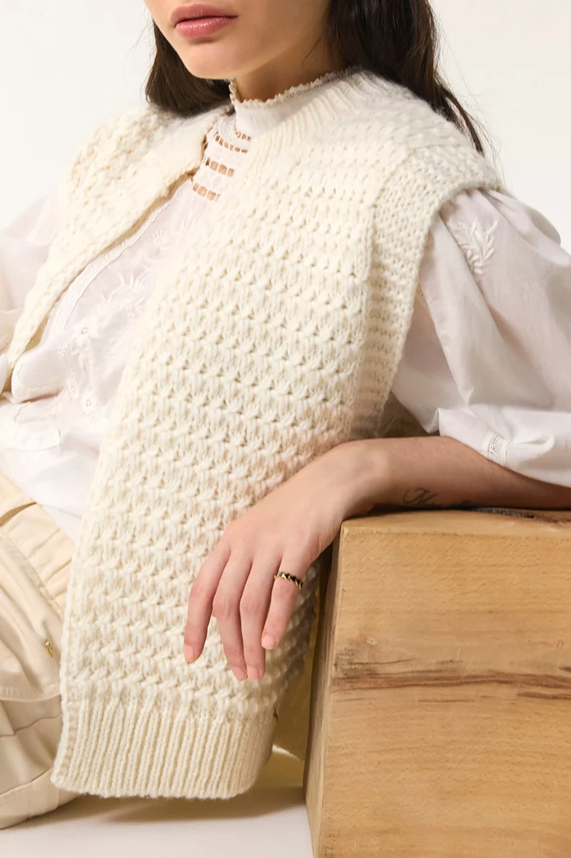 Gilet sans manches Aster Creme