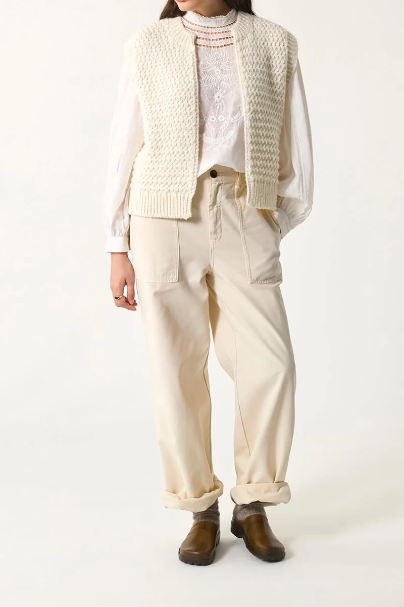 Gilet sans manches Aster Creme