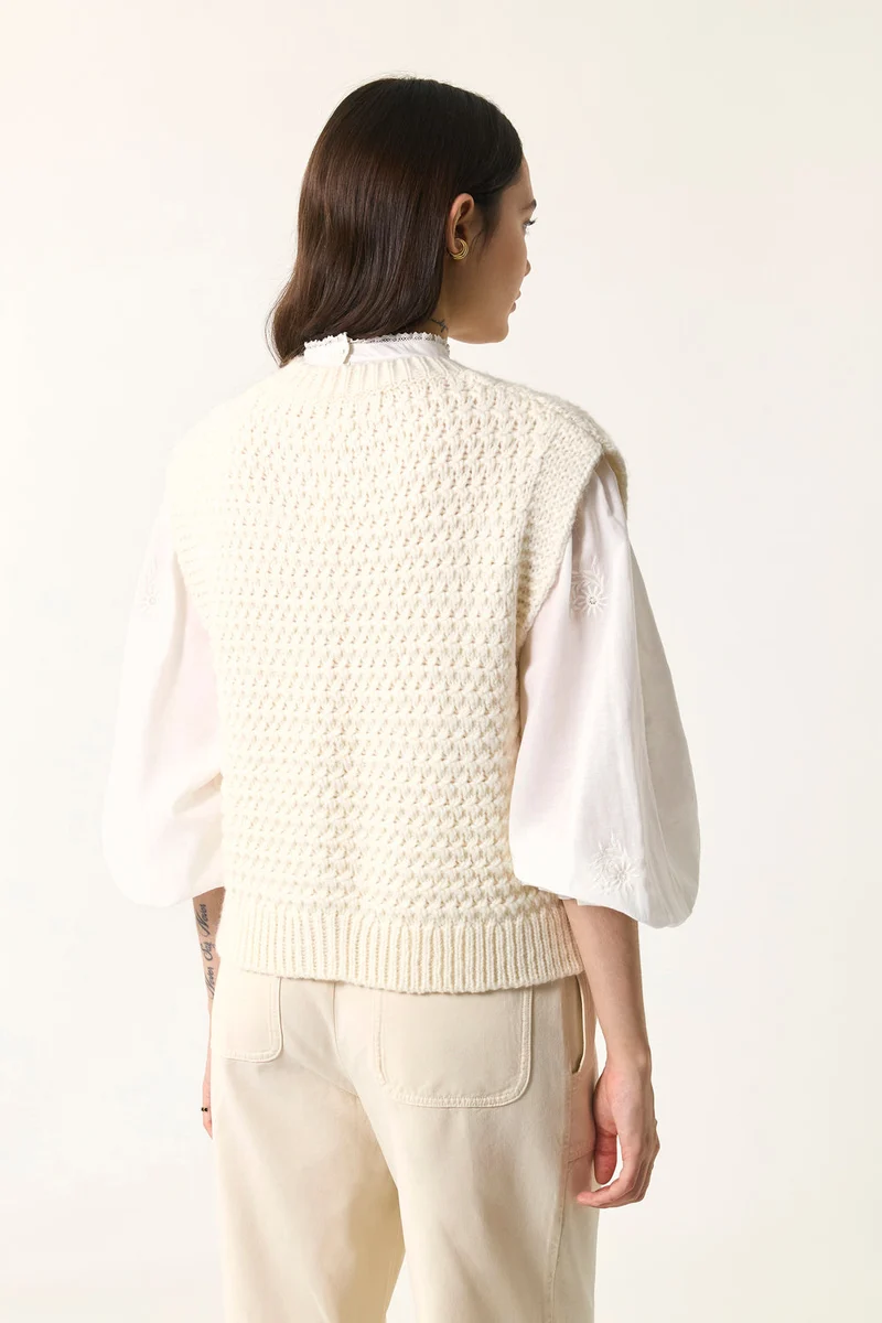 Gilet sans manches Aster Creme