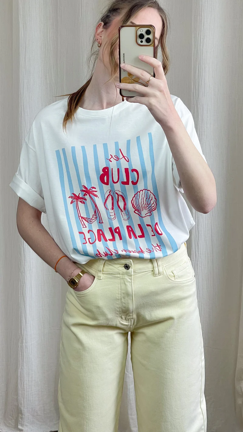 T-shirt Les Clubs – T-shirt imprimé bord de mer femme 100% coton