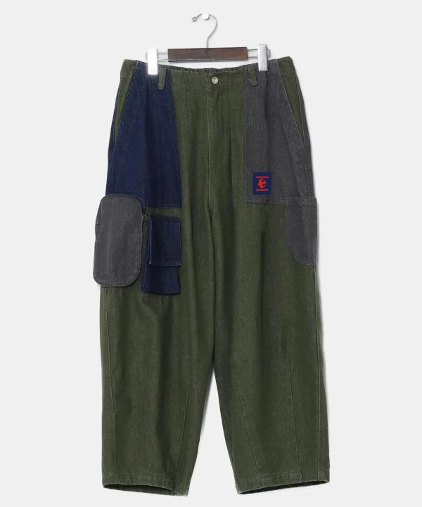 Pantalon en jean patchwork