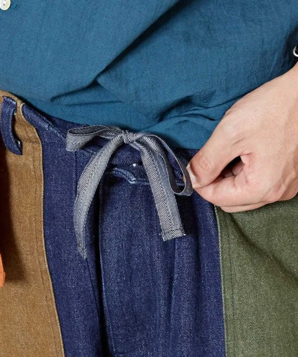 Pantalon en jean patchwork