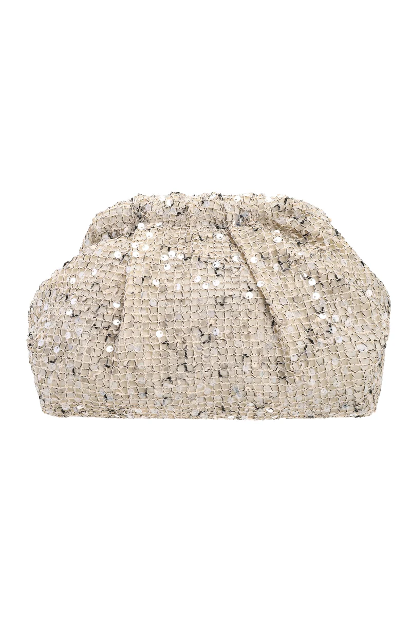 Pochette dorée sequins avec chaîne