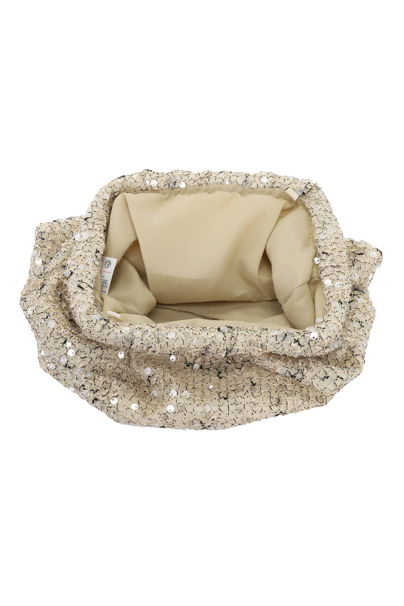 Pochette dorée sequins avec chaîne
