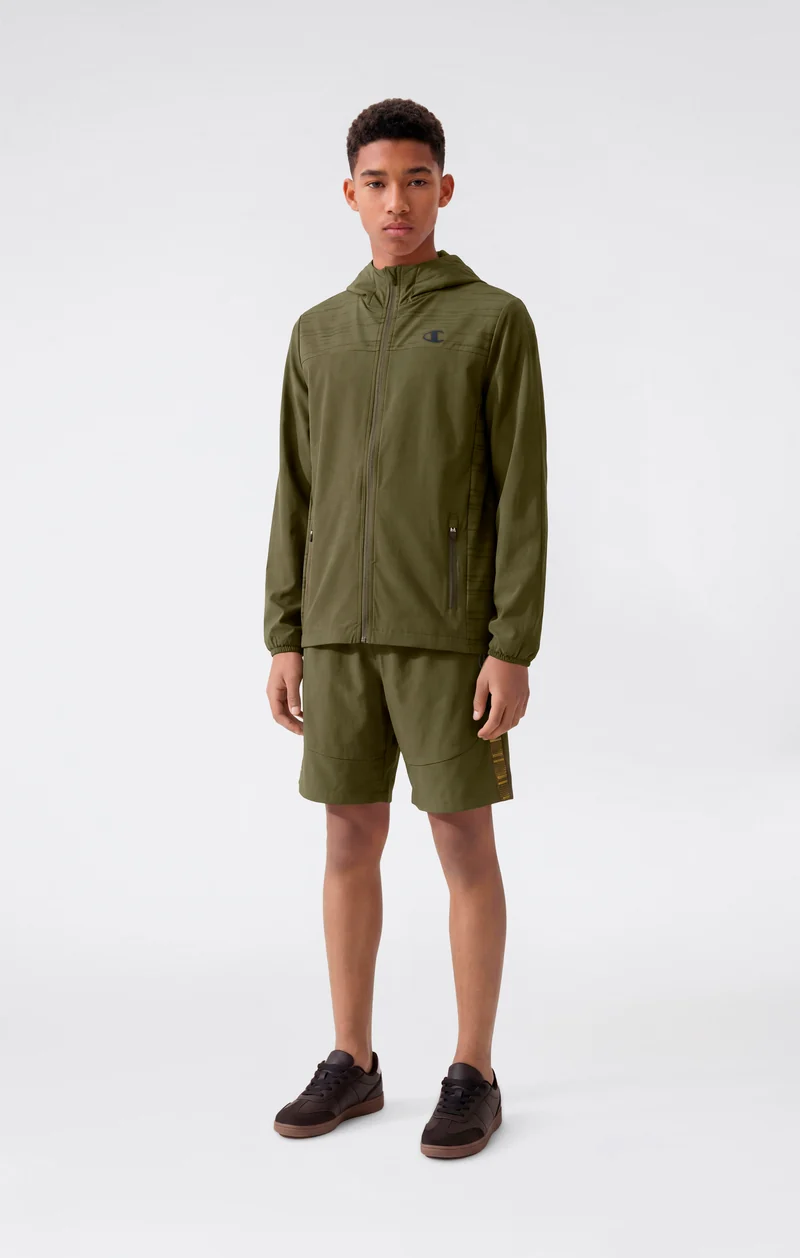Boys’ Hooded Full Zip Jacket In Stretch Nylon