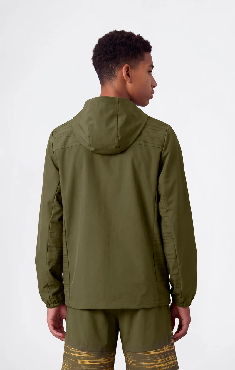 Boys’ Hooded Full Zip Jacket In Stretch Nylon