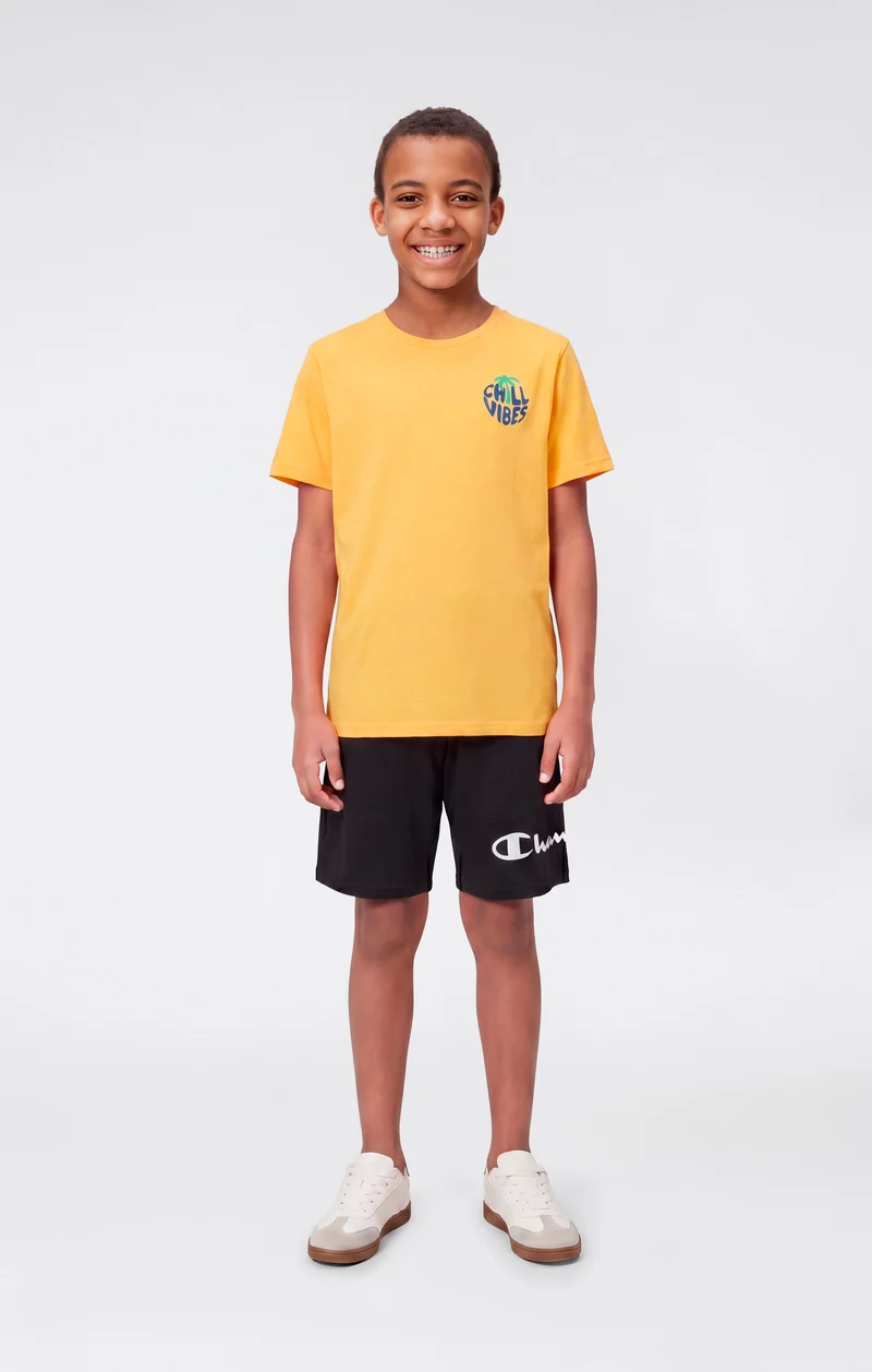 Boys’ Cotton Shorts with Maxi Printed Logo
