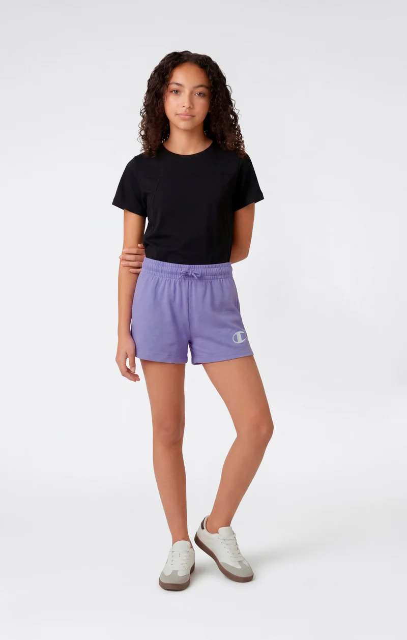 Girls’ Cotton Shorts with Maxi Logo