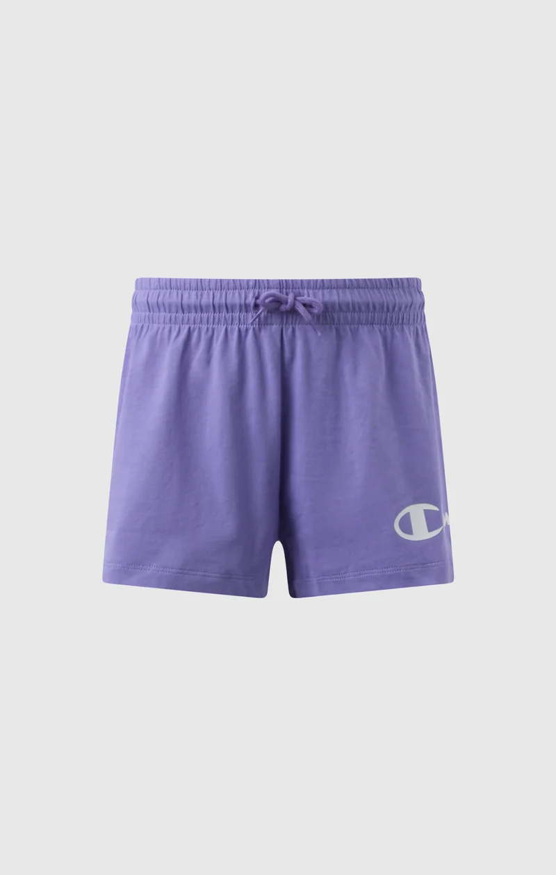 Girls’ Cotton Shorts with Maxi Logo