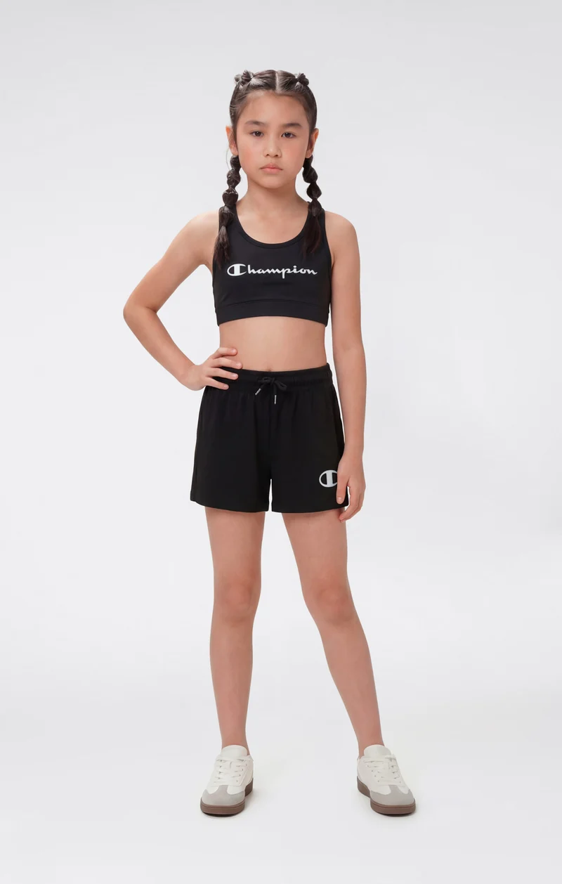 Girls’ Cotton Shorts with Maxi Logo