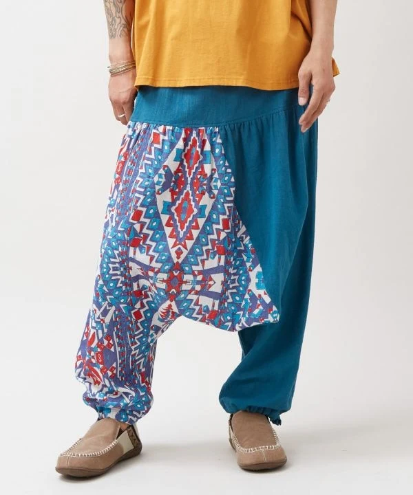 Pantalon harem à motif géométrique