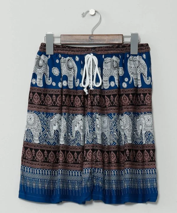 Shorts en rayonne à motif éléphant thaïlandais